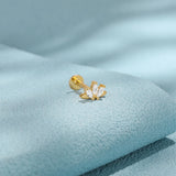 925 Sterling Silver Zircon Stud Earrings Piercing Fine Jewelry