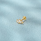 925 Sterling Silver Zircon Stud Earrings Piercing Fine Jewelry