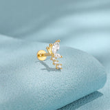 Real 925 Sterling Silver Zircon Earrings Fine Jewelry