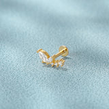 Real 925 Sterling Silver Zircon Earrings Fine Jewelry