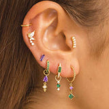 Real 925 Sterling Silver Zircon Earrings Fine Jewelry