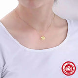 925 Sterling Silver Zircon Flower Pendant Necklace for Women Wedding Party