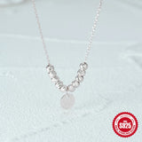 925 Silver Round Circle Pendant Women's Rose Necklace Wedding Jewelry