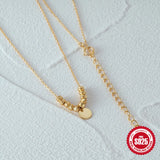 925 Silver Round Circle Pendant Women's Rose Necklace Wedding Jewelry