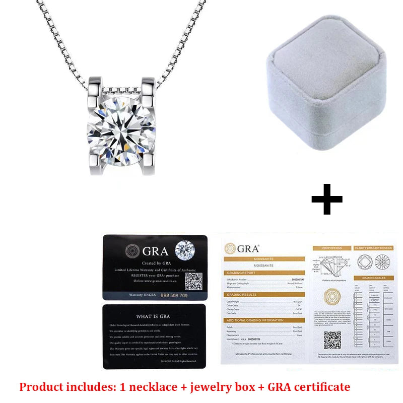 D VVS1 Lab Diamond Moissanite Pendant Necklace