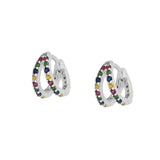 Silver 925 Earring for Women Pendientes Abanico Hoop Piercing