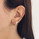 Silver 925 Earring for Women Pendientes Abanico Hoop Piercing