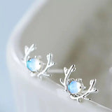 925 Silver Elk Earrings Christmas Gift Anime Kpop Stranger Things Jewelry