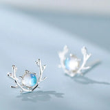 925 Silver Elk Earrings Christmas Gift Anime Kpop Stranger Things Jewelry