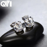 925 Silver 5mm Moissanite Stud Earrings Wedding Jewelry