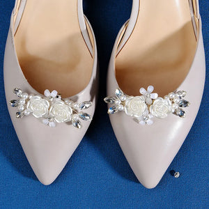 2pcs Flower Shoe Clip Wedding Heel Bride Rhinestone Decorative Buckle