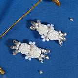 2pcs Flower Shoe Clip Wedding Heel Bride Rhinestone Decorative Buckle