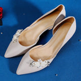 2pcs Flower Shoe Clip Wedding Heel Bride Rhinestone Decorative Buckle
