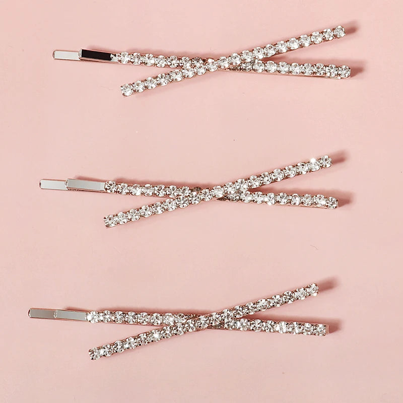 3pcs Rhinestone Hair Clips for Women Girls Bridesmaid Gift