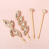 4pcs Rhinestone Hair Clips for Women Girls Party Hairpins Headwear Gift