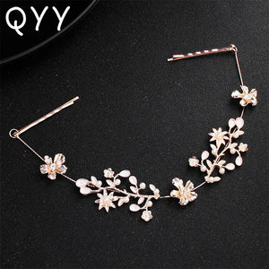 Classic Flowers Crystal Alloy Wedding Headband Bridal Hair Accessories