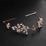 Classic Flowers Crystal Alloy Wedding Headband Bridal Hair Accessories