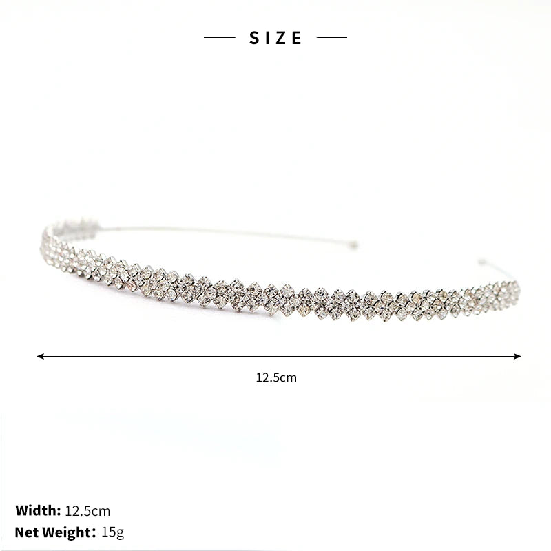 Rhinestone Hairband Silver Bride Headpiece Wedding Crown