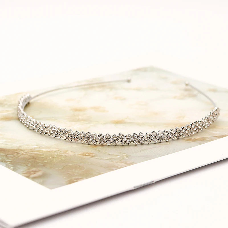 Rhinestone Hairband Silver Bride Headpiece Wedding Crown