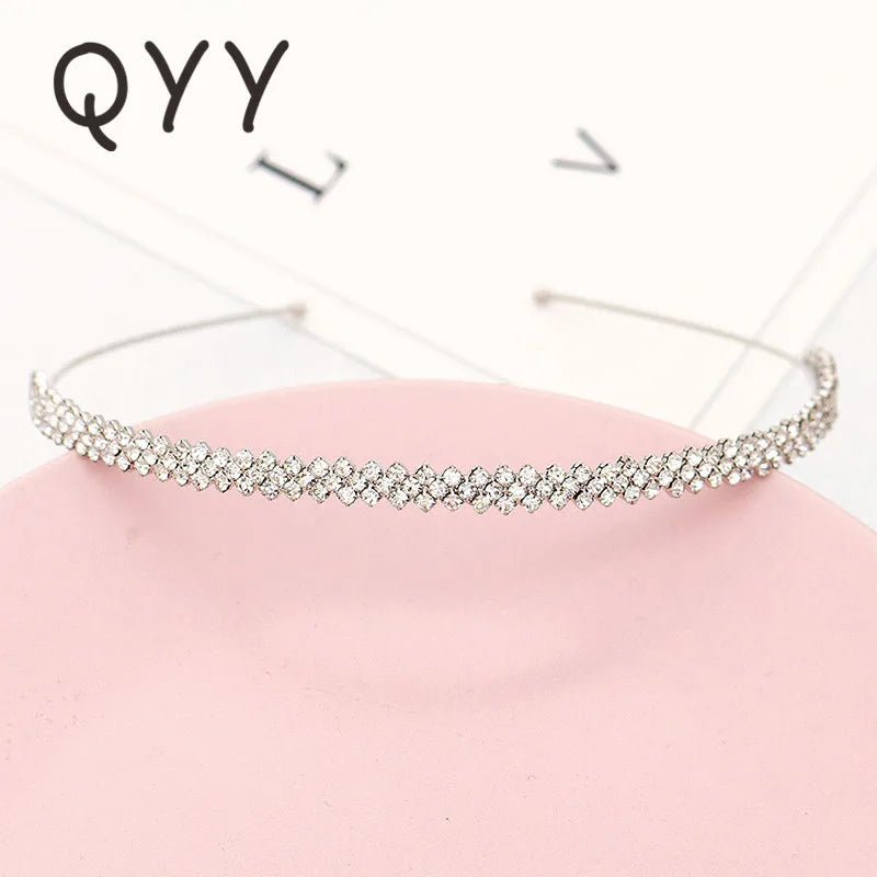 Rhinestone Hairband Silver Bride Headpiece Wedding Crown