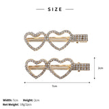 Heart Hair Clips Crystal Silver Bridal Wedding Hair Jewelry