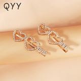Heart Hair Clips Crystal Silver Bridal Wedding Hair Jewelry