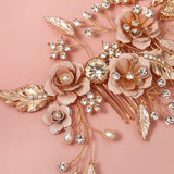 Metal Leaf Flower Hair Comb Clips for Women Accessories
