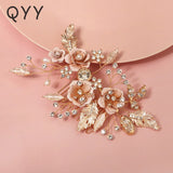 Metal Leaf Flower Hair Comb Clips for Women Accessories