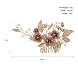 Metal Leaf Flower Hair Comb Clips for Women Accessories