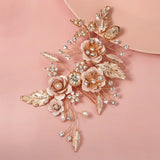 Metal Leaf Flower Hair Comb Clips for Women Accessories