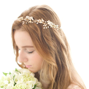 Flower Freshwater Pearls Wedding Headpiece