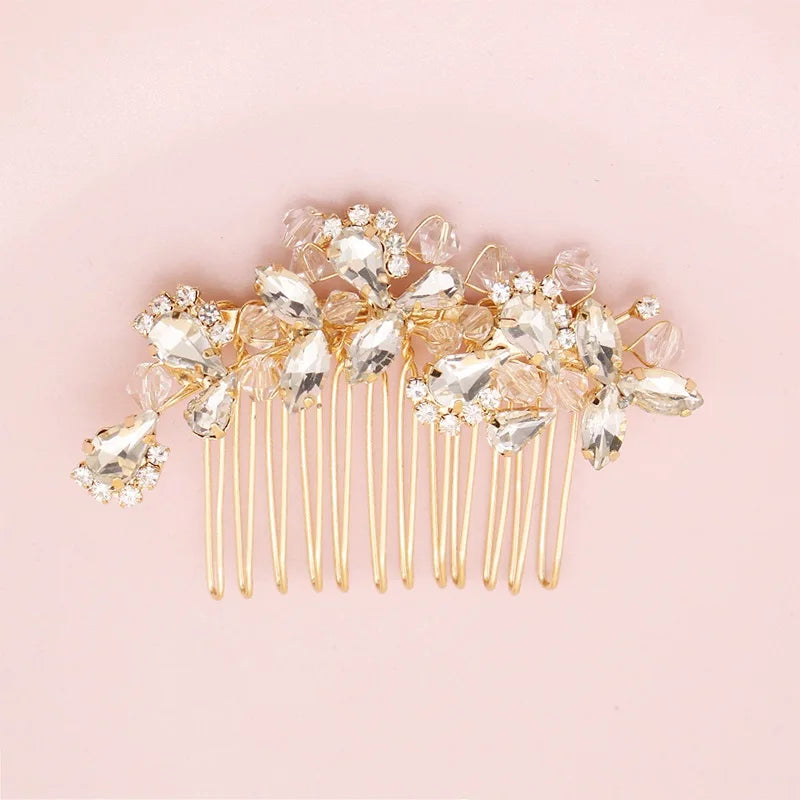 Crystal Silver Wedding Hair Ornaments Bridal Hair Comb Headpieces