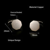 Copper Laser Pattern Shirt Cufflinks for Men Wedding Groom Buttons