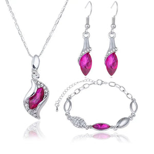 925 Sterling Silver Angel Fairy Jewelry Set Purple