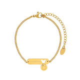 QiQiWu Stainless Steel Mouse Smile Pendant Chain Bracelet For Women