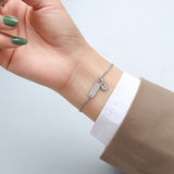 QiQiWu Stainless Steel Mouse Smile Pendant Chain Bracelet For Women