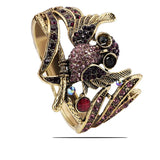 Owl Animal Bracelet Xmas Women's Etched Dimpled Circle Bangles Bracelets