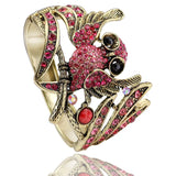 Owl Animal Bracelet Xmas Women's Etched Dimpled Circle Bangles Bracelets