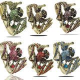Owl Animal Bracelet Xmas Women's Etched Dimpled Circle Bangles Bracelets