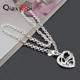 Picture Necklace 925 Sterling Silver Plated Heart Pendant +18in Chain