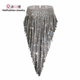 Rhinestone Long Chain Choker Collar Necklace for Women
