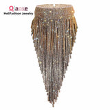 Rhinestone Long Chain Choker Collar Necklace for Women