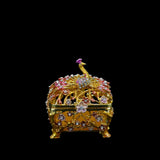 Qifu Peacock Metal Jewelry Box