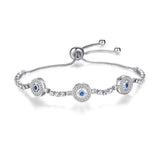 925 Silver Bracelet Clear Zircon Eye Jewelry CMB82