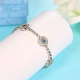 925 Silver Bracelet Clear Zircon Eye Jewelry CMB82