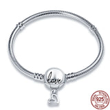 925 Sterling Silver Heart Bracelet for Charms DIY Gift