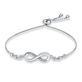 925 Sterling Silver Infinity Adjustable Bracelet For Women