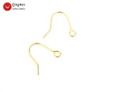 Qingmos 14K Solid Yellow Earring Finding Ear Wire Hook for Jewelry Making