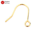 Qingmos 14K Solid Yellow Earring Finding Ear Wire Hook for Jewelry Making