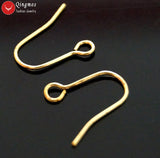 Qingmos 14K Solid Yellow Earring Finding Ear Wire Hook for Jewelry Making